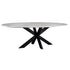 Ava White Marble Oval 6 Seater Dining Table
